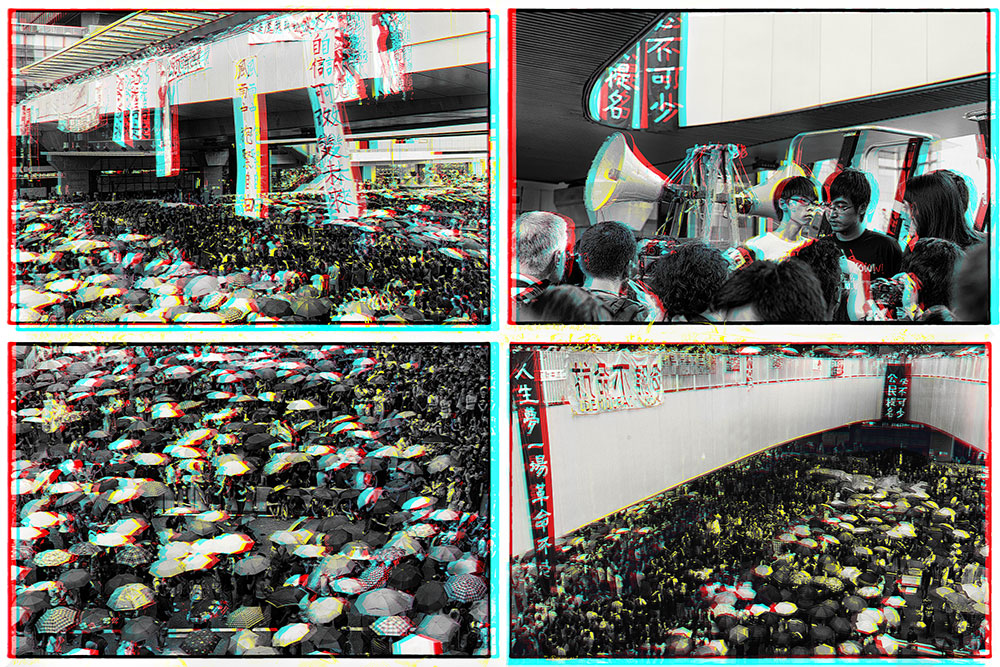 Fine art photo print Beyond Photography HongKong Umbrella Movement 2014 - Joshua Wong and Alex Chow Voices