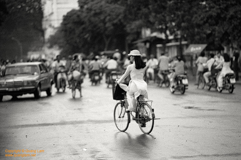 Fine art photo print Recommended for Vintage Connoisseurs Ao dai on bicycle